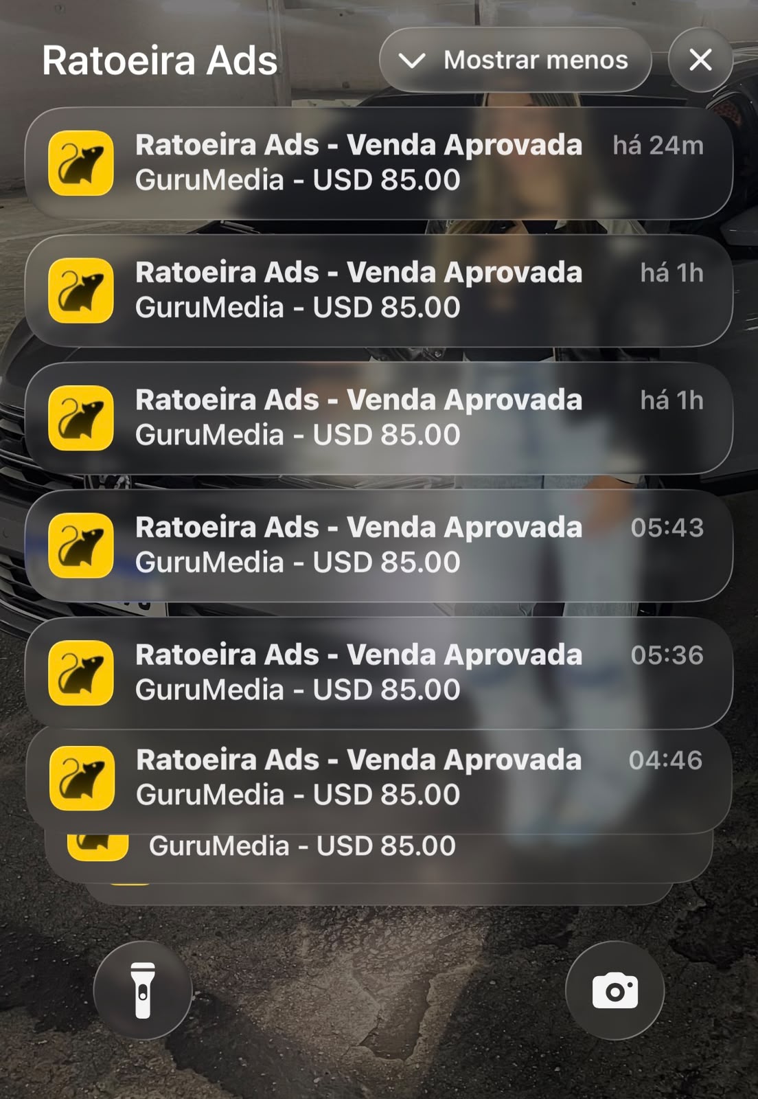 Notificações de vendas aprovadas